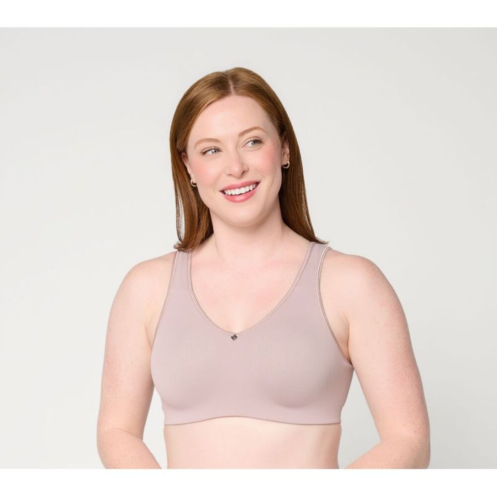 Breezies Women's Bra Sz XL Smooth Curves Wirefree Comfort Brown